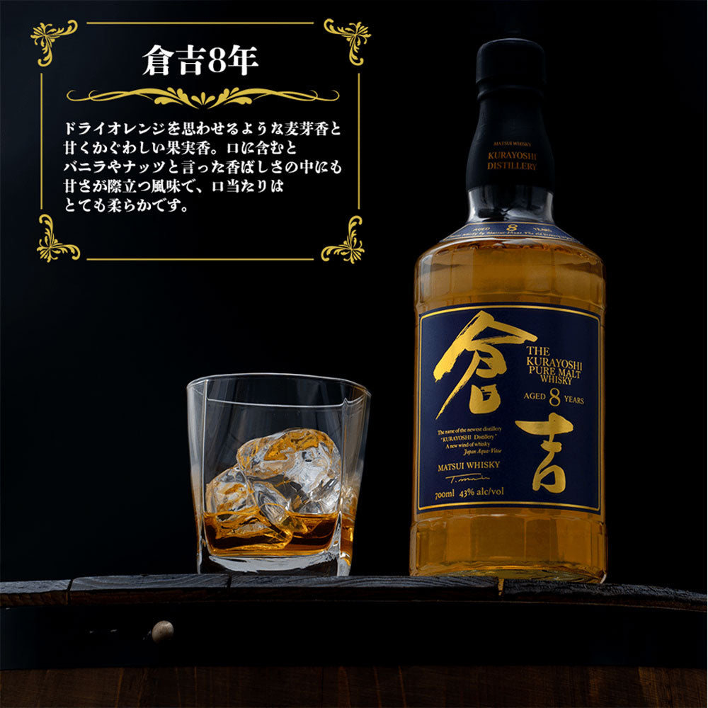 明治43年創業 倉吉蒸留所 ピュアモルトウイスキー 倉吉 長期熟成８年 700ml　eギフト