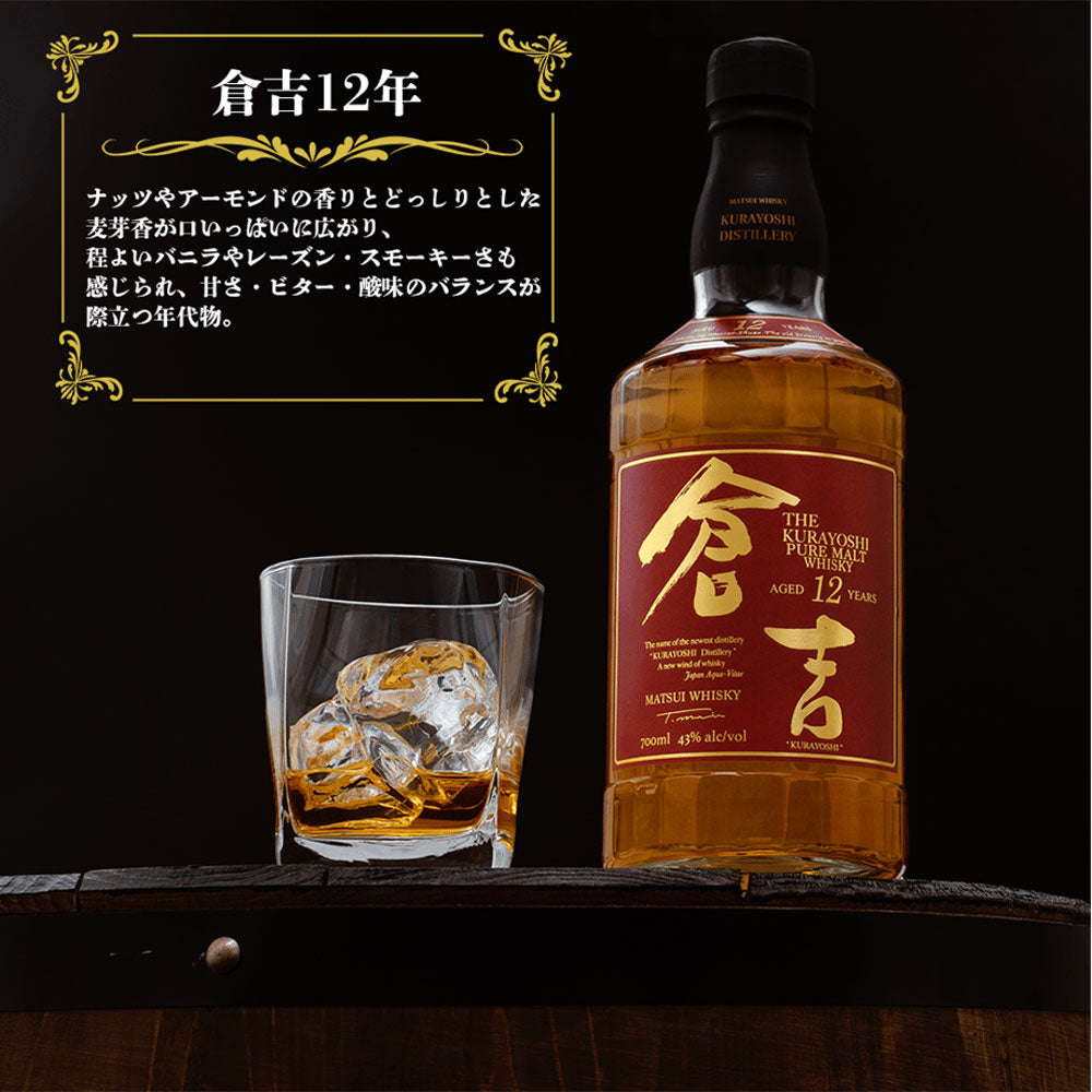 明治43年創業 倉吉蒸留所 ピュアモルトウイスキー 倉吉 長期熟成12年 700ml 2本　eギフト