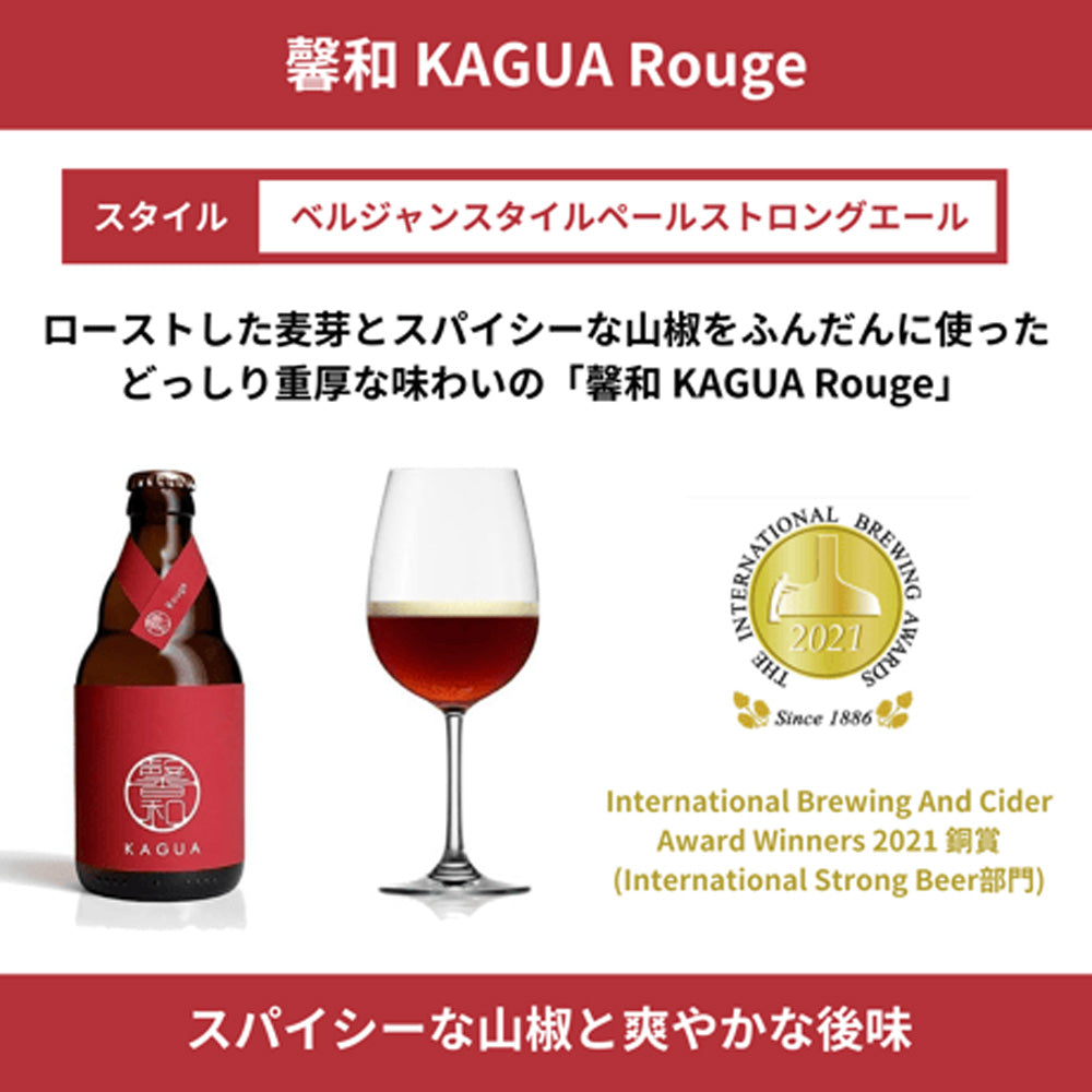 山梨発クラフトビール 馨和KAGUA(カグア)2種飲み比べ 4本(Rouge・Blanc)　eギフト