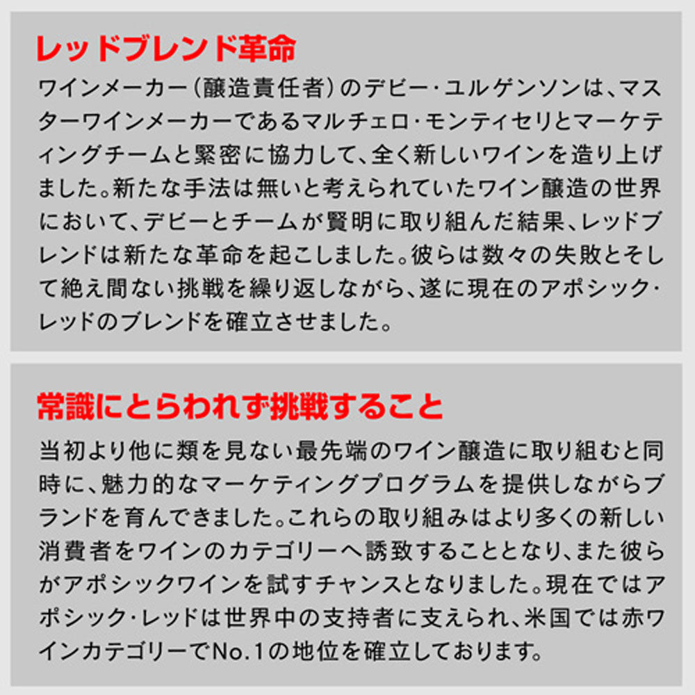 アポシック ワイン4本セット【クール便】　eギフト