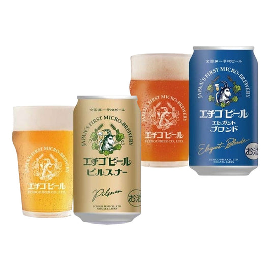 新潟クラフトビール エチゴビール 2種飲み比べ(ピルスナー&エレガント 各2本)缶350ml　eギフト
