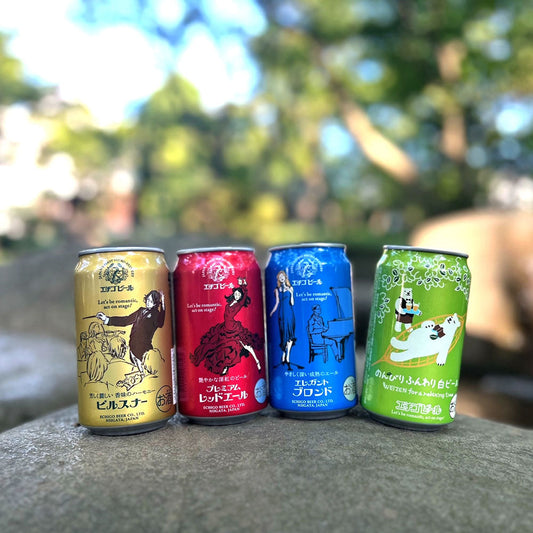 新潟クラフトビール エチゴビール 4種飲み比べ(ピルスナー&プレミアム&エレガント&のんびり 各1本)缶350ml　eギフト